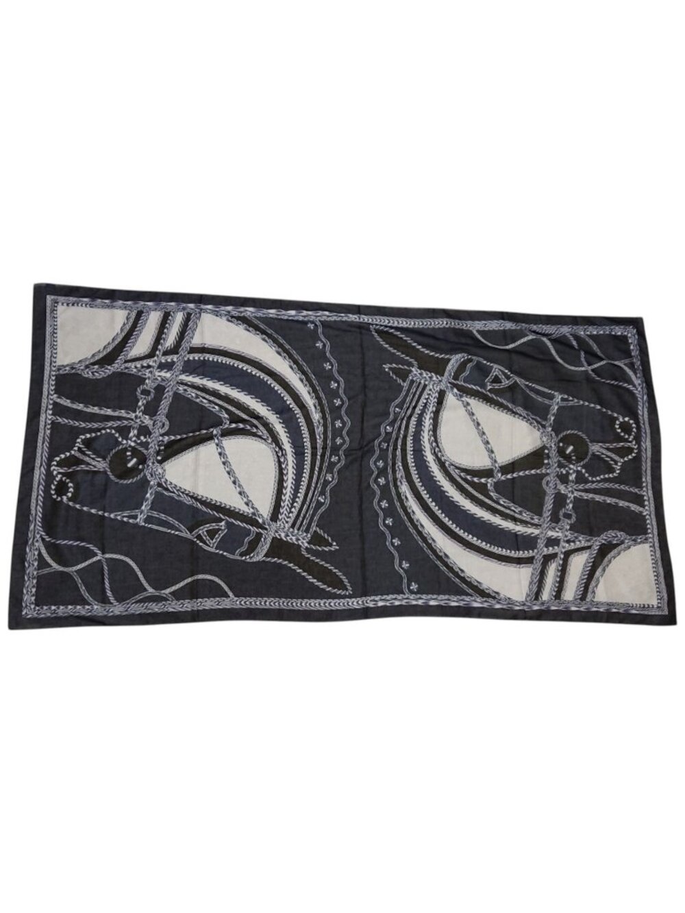 Hermes Robe Deux Soir Pareo Cotton Marine Skirt